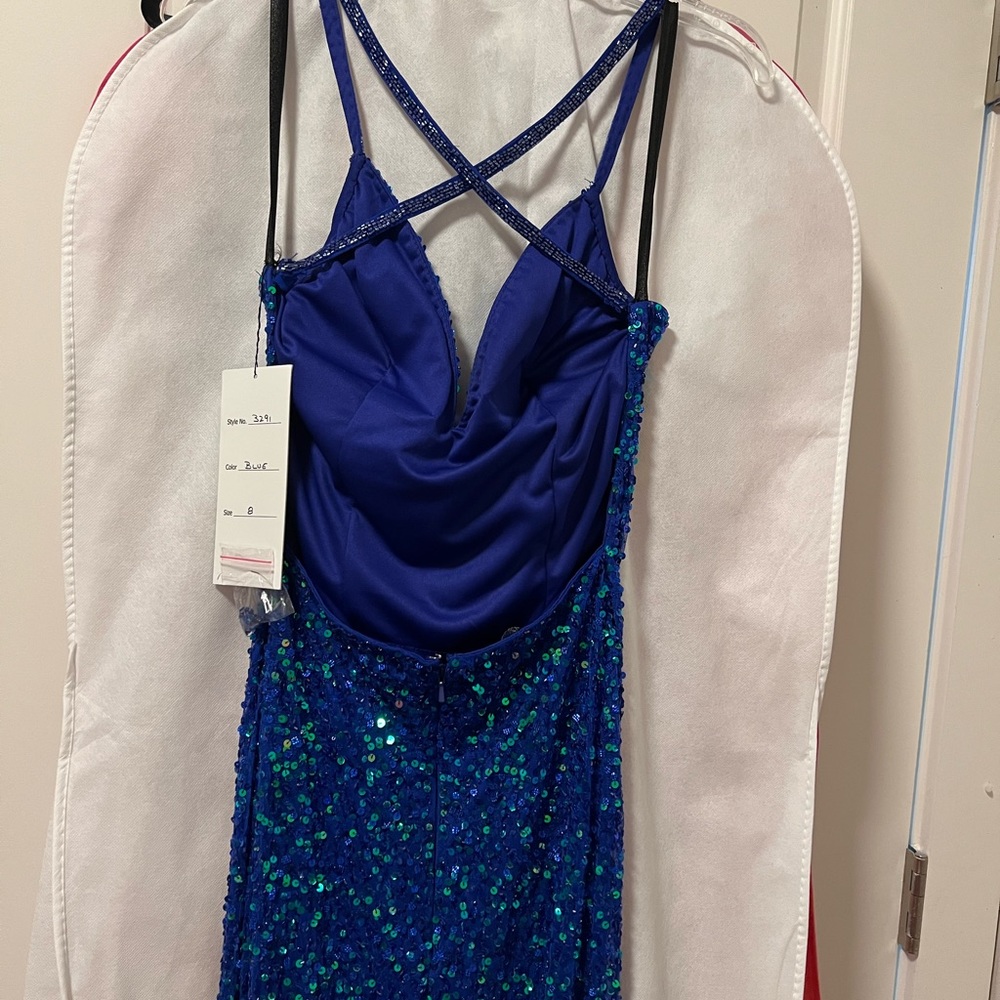 NWT Primavera evening gown blue 8 3291 - Picture 7 of 9